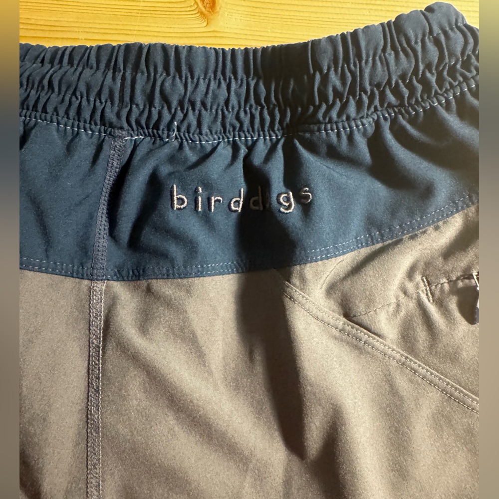 Birddogs Men's Athletic Shorts — Taupe Body with Navy Waistband - Picture 5 of 5